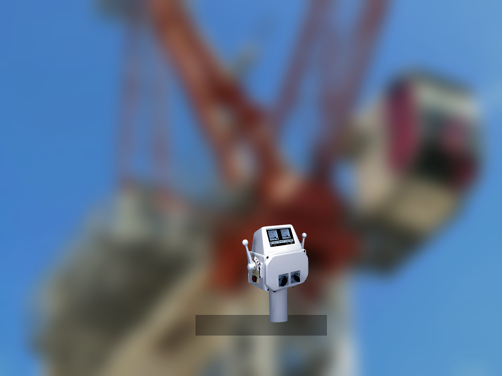 Crane Cabin Operator Seat Specification Guide 1 Trunsin NE40 operator seat on tower crane cab background — joystick reach and rotation base