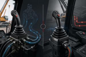 Hydraulic pilot joystick vs electronic industrial joystick control for mobile machinery — Trunsin guide