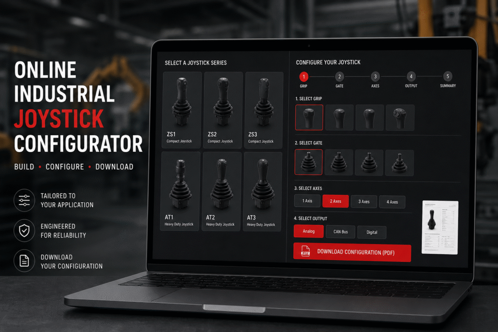 Home 5 Trunsin online industrial joystick configurator – step-by-step specification workflow