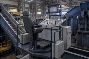 Shredder line operator seat and control console - Trunsin industrial pulpit