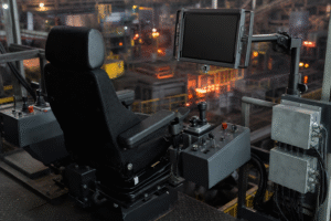 VESA monitor mount on operator seat control console - Trunsin