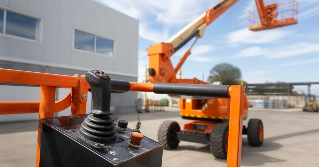 Home 3 Articulating boom aerial work platform control box with dual-axis industrial joystick